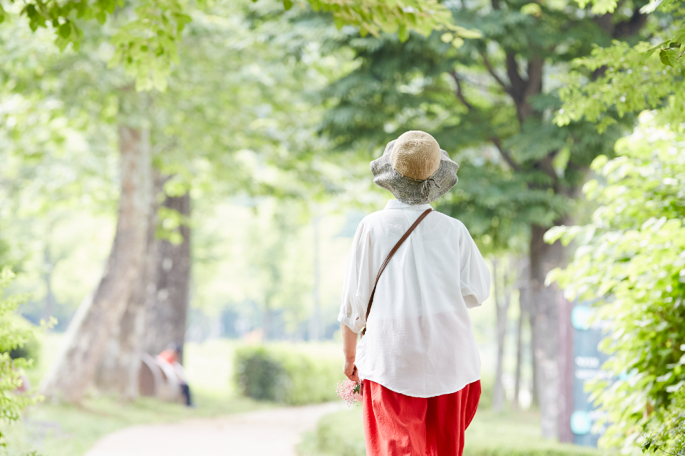 街路樹の花々を見上げながら朝の散歩…。安心に包まれた豊かな毎日が始まります。